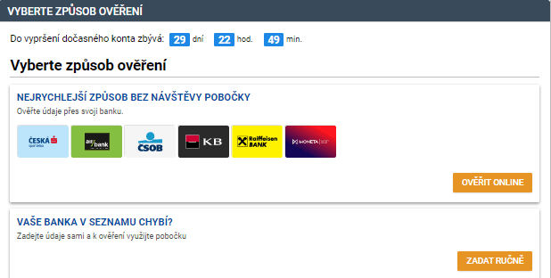 Ověření identity na Tipsport.cz
